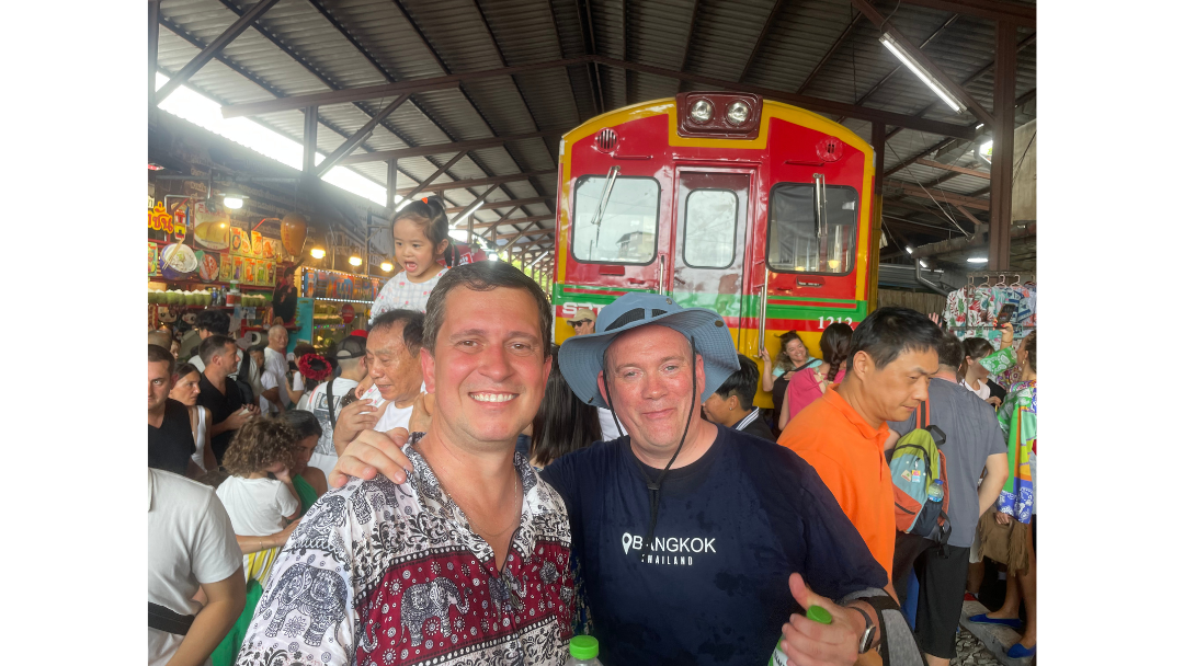 Maeklong train market, bangkok, Thailand,